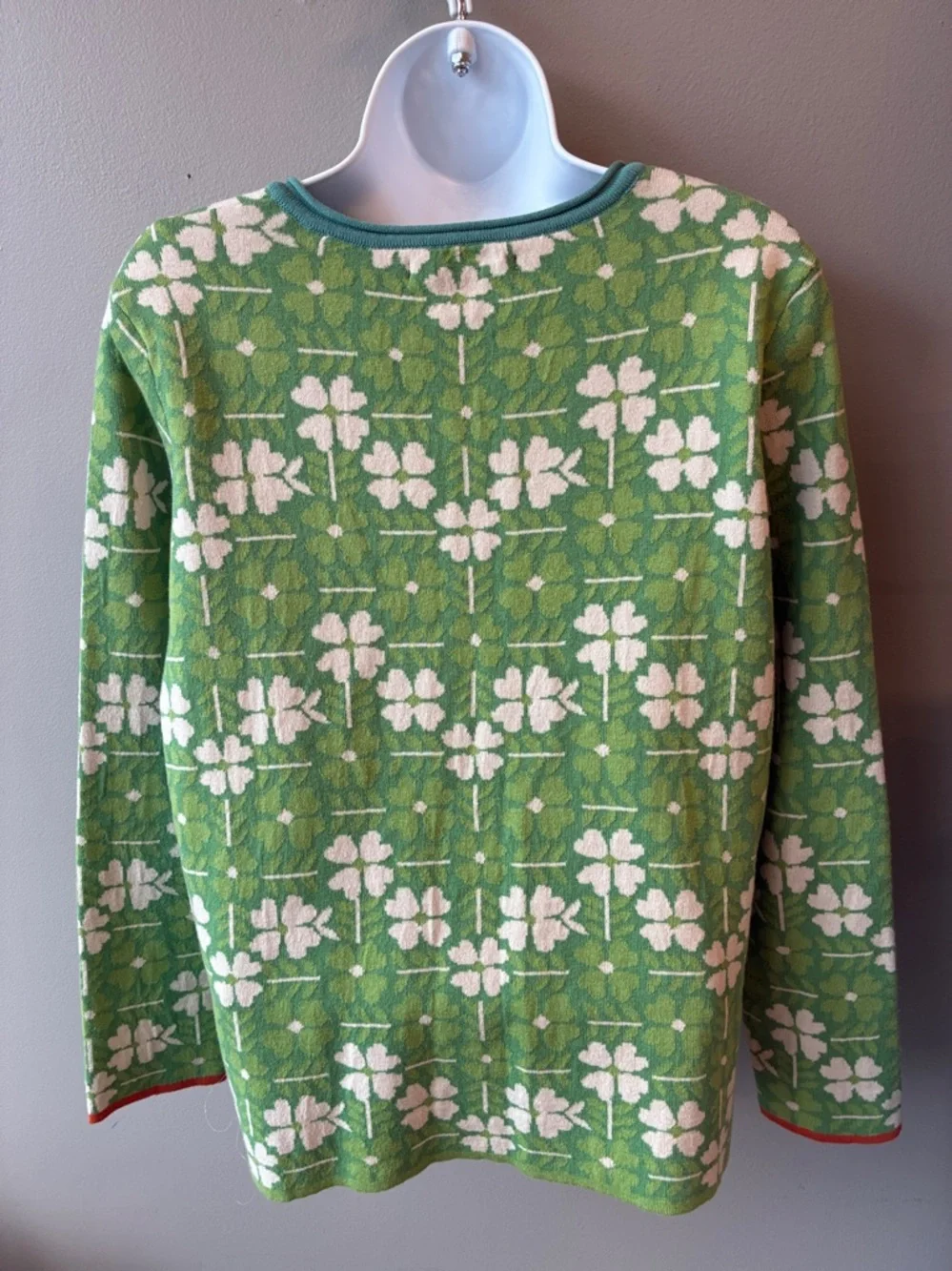 Gudrun Sjoden 4-Leaf Clover Cotton Cardigan, Medium - Picture 6 of 8
